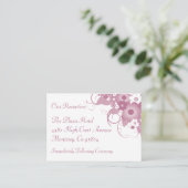 Mauve Bouquet Receptie Profiel Kaart (Staand voorkant)