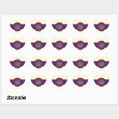 Mauve bruiloft gunst Stickers hart gevormd (Vel)