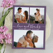 Mauve Budget Photo Collage Mariage Carte de remerc