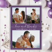 Mauve Budget Photo Collage Mariage Carte de remerc
