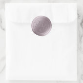 Mauve Calligraphie Monogramme Stickers de cire (Sac)