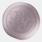 Mauve Calligraphie Monogramme Stickers de cire (Devant)
