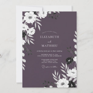Mauve Chic Botanische Avondbruiloft Kaart