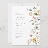 Mauve Chic Spring Delicate Ppress Florals Wedding Kaart (Voorkant)