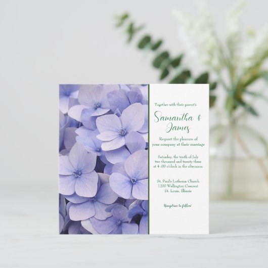 Mauve Chrysanthemum Faire-part de mariage (Debout devant)
