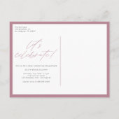 Mauve Class of 2025 Arch Photo Afstuderen Uitnodiging Briefkaart (Achterkant)