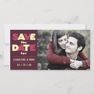 Mauve Cream Typography Moderne foto Bewaar de datu Save The Date