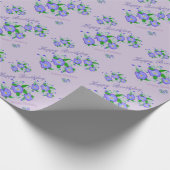 Mauve Designer Bloemen Verjaardagspapier Cadeaupapier (Hoek)