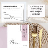 Mauve Douce, Personnalisé avec Menu Chic du Nom de