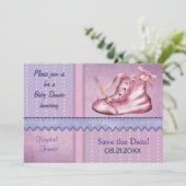 Mauve Dreams Shower Invitation pour bébé fille (Debout devant)