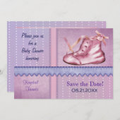Mauve Dreams Shower Invitation pour bébé fille (Devant / Derrière)