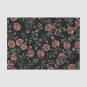 Mauve Dusty Floral Pattern Flowers Tissuepapier