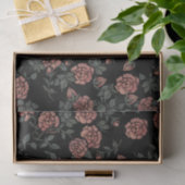 Mauve Dusty Floral Pattern Flowers Tissuepapier (Geschenk)