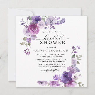 Mauve Dusty Lila Paars Floral Vrijgezellenfeest Kaart