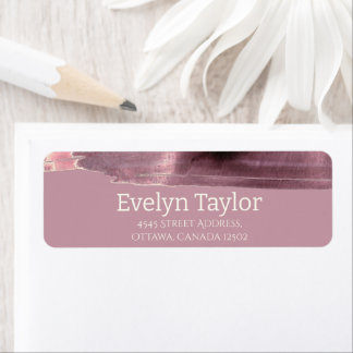 Mauve Dusty Roos Modern Simple Etiket