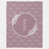 Mauve Elegant Damask - Aangepaste fleece Blanket (Voorkant)
