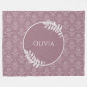 Mauve Elegant Damask - Aangepaste fleece Blanket Deken (Voorkant (Horizontaal))