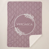 Mauve Elegant Damask Couverture Sherpa personnalis (Devant)