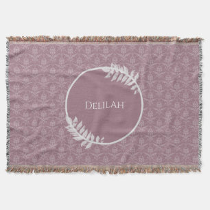 Mauve Elegant Damask Couverture Thème Personnalisé