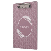 Mauve Elegant Damask, gepersonaliseerd klembord (Links)