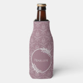Mauve Elegant Damask Glacière de bouteille personn (Bottle Devant)