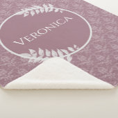 Mauve Elegant Damask Persoonlijk Sherpa Blanket Sherpa Deken (3/4)