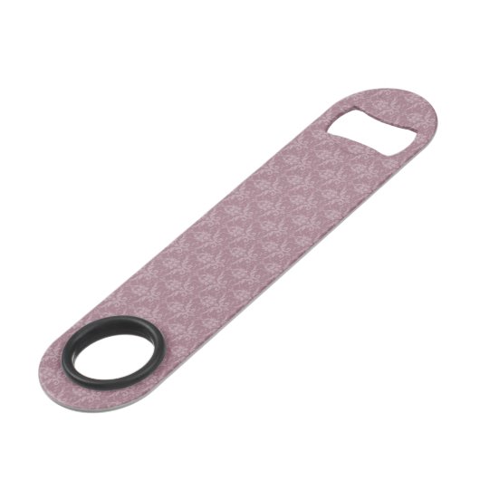 Mauve Elegant Damask Persoonlijke Bar Key Speed Flessenopener (Achterkant Gekanteld)