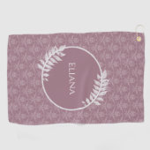 Mauve Elegant Damask Serviette de golf personnalis (Horizontal)