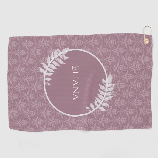 Mauve Elegant Damask Serviette de golf personnalis (Horizontal)
