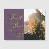 Mauve Elegant Gold Script Afstuderen Hartelijk dan (Voorkant)