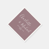 Mauve Elegant Handtekening Script Bruiloft Servet (Hoek)