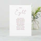 Mauve Elegant Moderne Zitting Grafiek Tafelnummer (Staand voorkant)