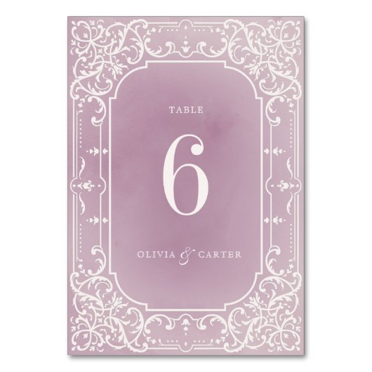 Mauve élégant romantique carte de table de mariage (Par défaut)