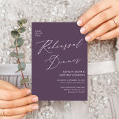 Mauve Elegant Script repetitie diner minimaal QR Kaart