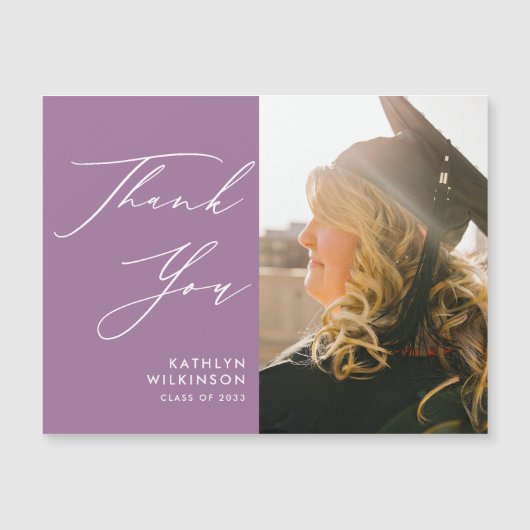 Mauve Elegant Script Simple Afstuderen Hartelijk d (Voorkant)