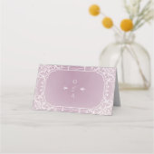 Mauve elegante romantische vintage trouwplaats kaa (Achterkant)