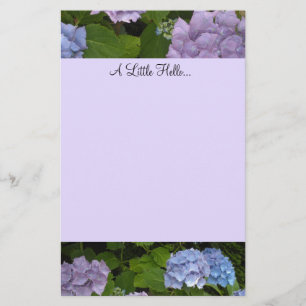 Mauve en Blauwe Hortensia's Briefpapier