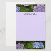 Mauve en Blauwe Hortensia's Briefpapier (Voorkant / Achterkant)