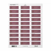 Mauve en Brons Herfst Leaf Bruiloft Retouradres Etiket (Full Sheet)
