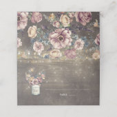 Mauve en Goud Bloemen Mason Jar Rustieke Bruiloft (Buitenkant ongevouwen)