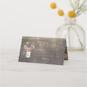 Mauve en Goud Bloemen Mason Jar Rustieke Bruiloft (Voorkant)