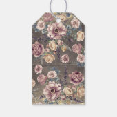 Mauve en Goud Bloemen Mason Jar Rustieke Bruiloft Cadeaulabel (Achterkant)