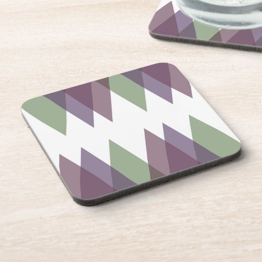 Mauve en groene driehoeken bier onderzetter (Linkerzijde)