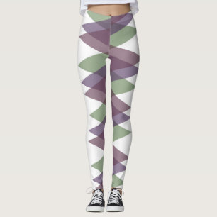 Mauve en groene driehoeken leggings