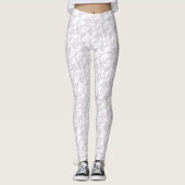 Mauve en White Lily-of-the-Valley Bloemenoverzicht Leggings (Voorkant)