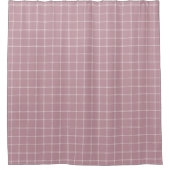 Mauve en White WindowPane Check Douchegordijn (Voorkant)