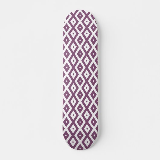 Mauve en witte ruitvormig patroon skateboard (Voorkant)