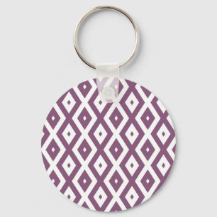 Mauve en witte ruitvormig patroon sleutelhanger