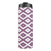 Mauve en witte ruitvormig patroon thermosbeker (Voorkant)