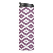 Mauve en witte ruitvormig patroon thermosbeker (Geroteerd rechts)